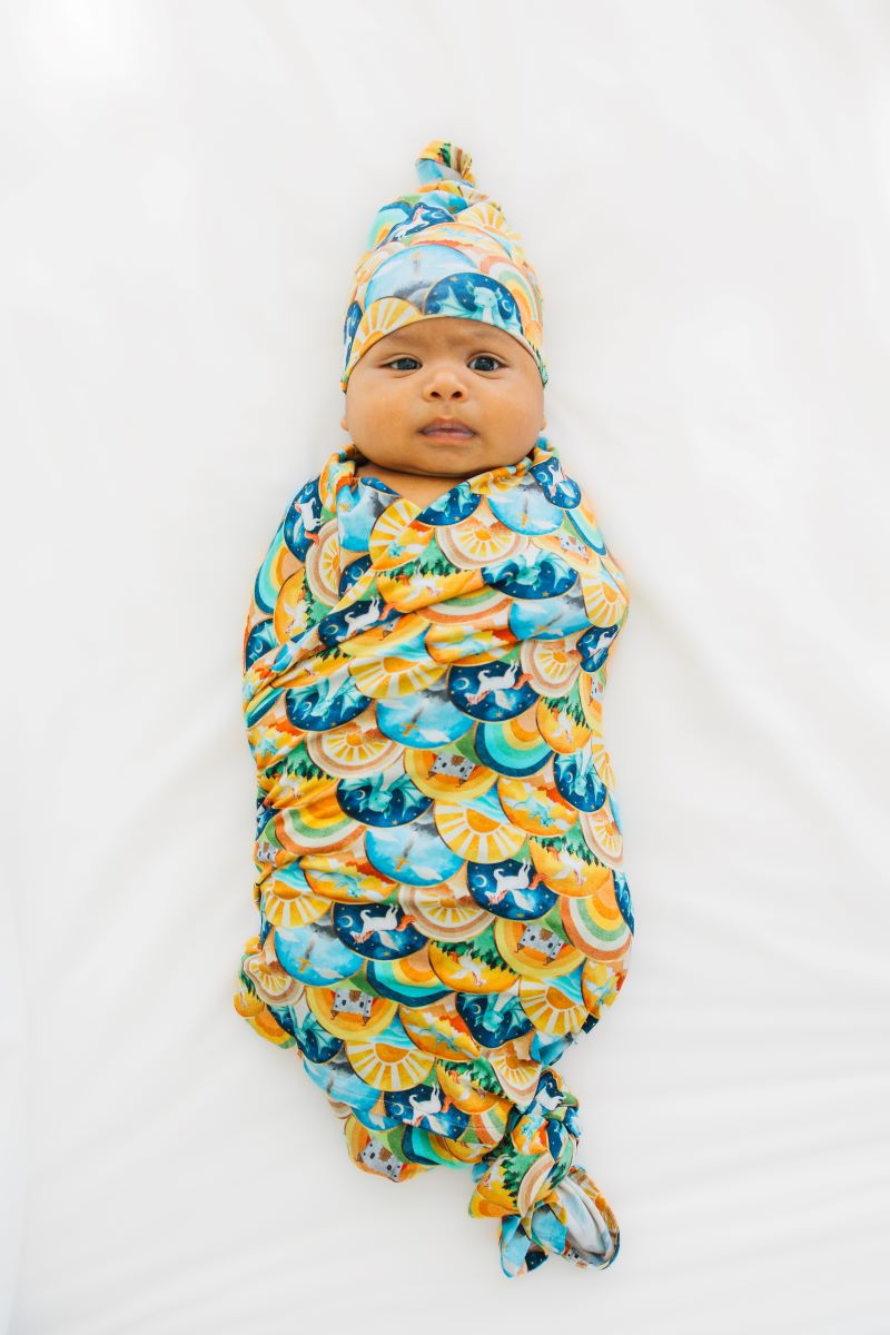 Fairytale Scales Swaddle & Hat Set